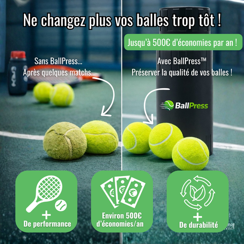 BallPress™ — Pour les joueurs qui veulent des balles performantes plus longtemps